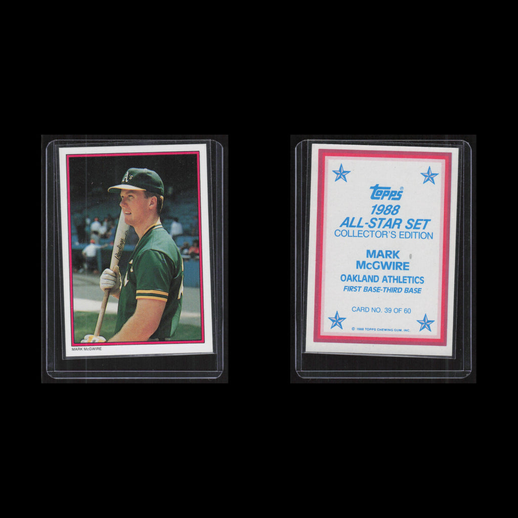 Mark McGwire #39 1988 Topps All-Star Set Oakland Athletics Baseball Card MLB NM