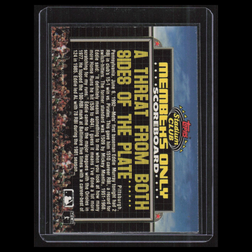 Eddie Murray #NNO 1993 Topps Stadium Club Members Only New York Mets Baseball NM