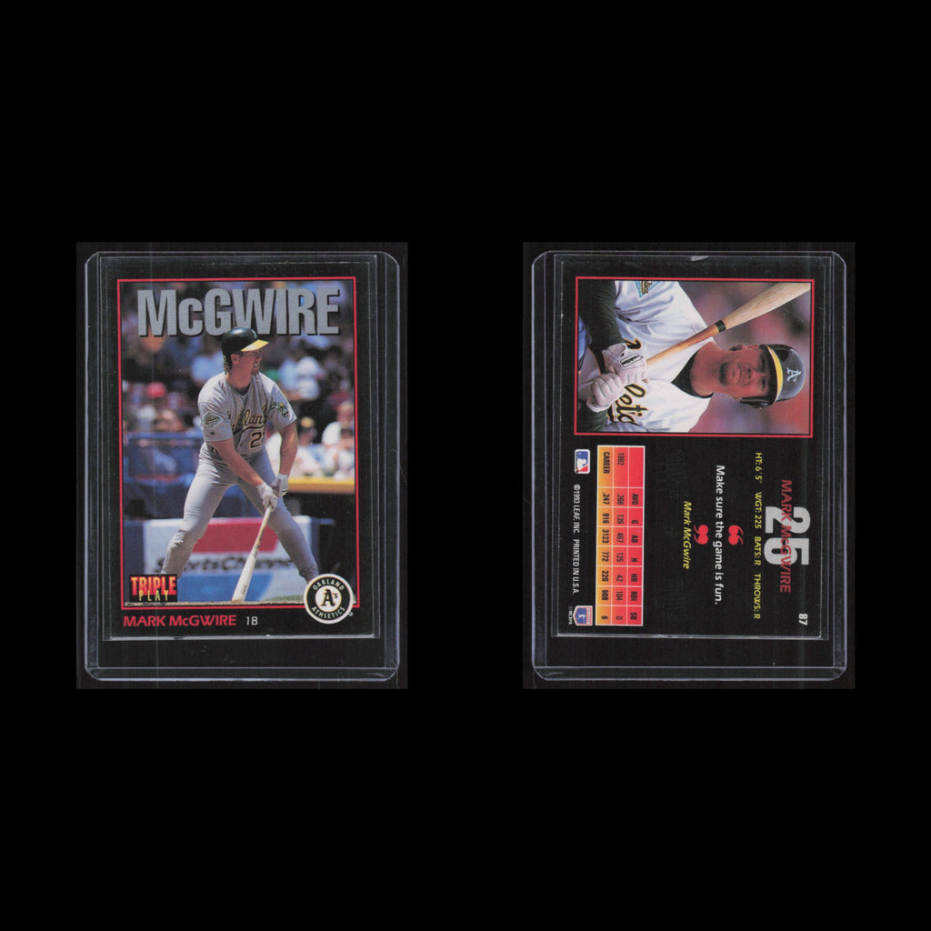 Mark McGwire #87 1993 Triple Play Oakland Athletics Baseball Card MLB NM