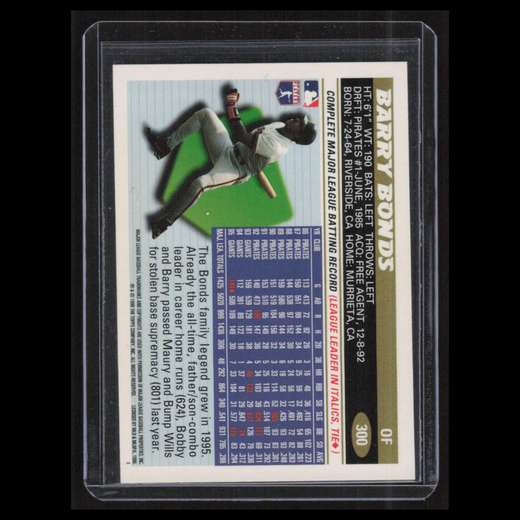 Barry Bonds #300 1996 Topps San Francisco Giants Baseball Card MLB NM