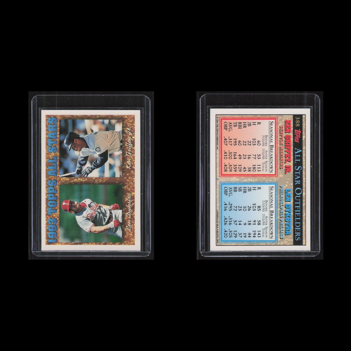 Lenny Dykstra/Ken Griffey Jr. #388 1994 Topps Baseball Card MLB NM