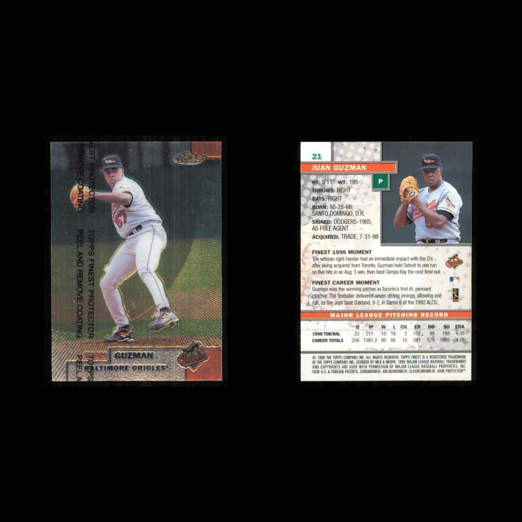 Juan Guzman #21 1999 Topps Finest Baltimore Orioles Baseball Card MLB NM