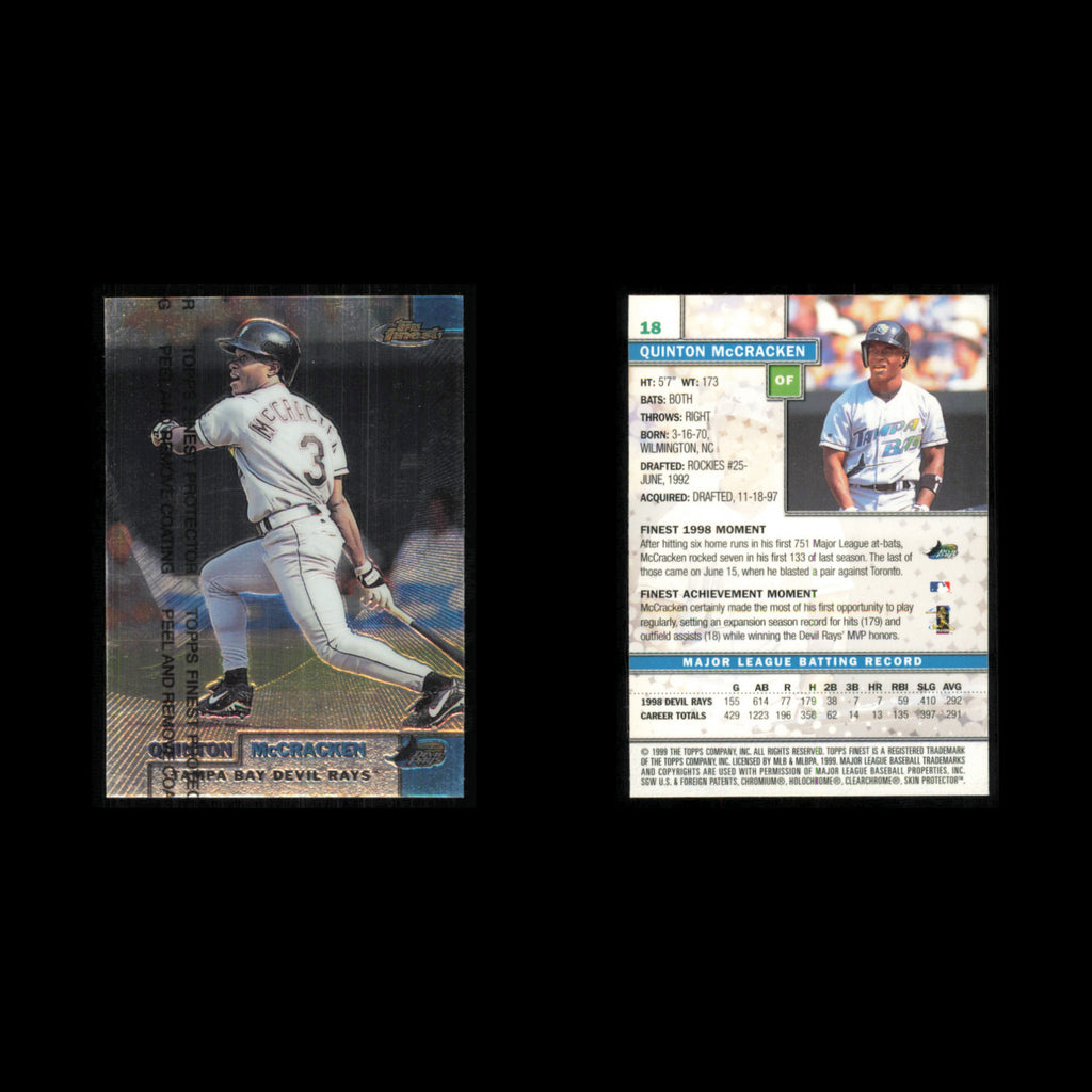 Quinton McCracken #18 1999 Topps Finest Tampa Bay Devil Rays Baseball Card MLB