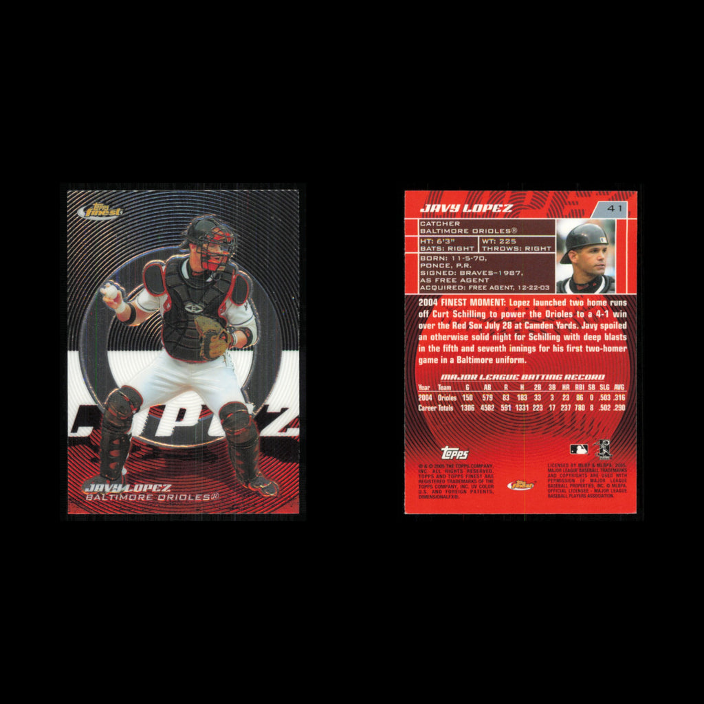 Javy Lopez #41 2005 Topps Finest Baltimore Orioles Baseball Card MLB NM