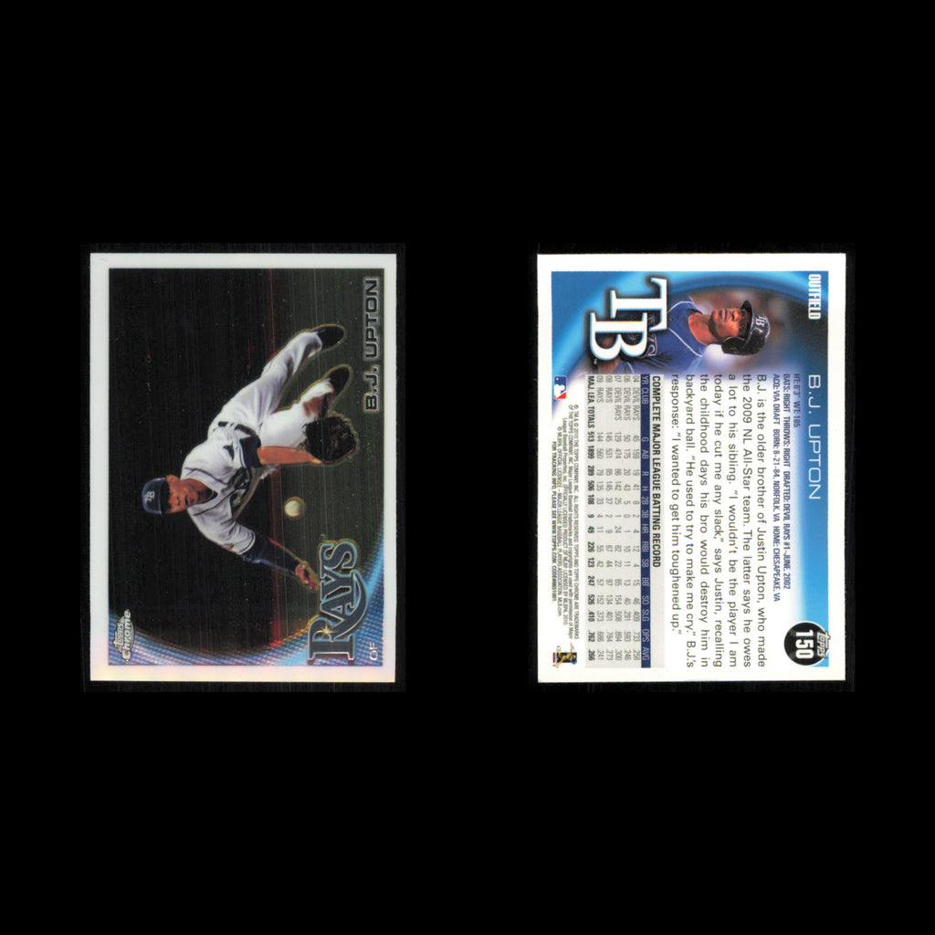B.J. Upton #150 2010 Topps Chrome Tampa Bay Rays Baseball Card MLB NM