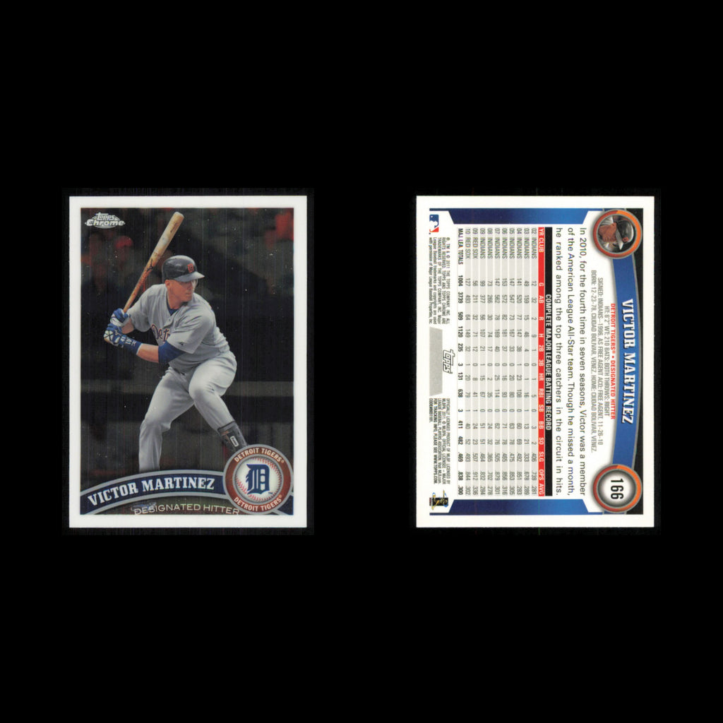 Victor Martinez #166 2011 Topps Chrome Detroit Tigers Baseball Card MLB NM