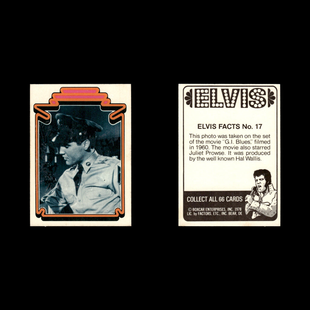 Elvis Presley #17 1978 Boxcar Elvis Facts Baseball Card MLB EX