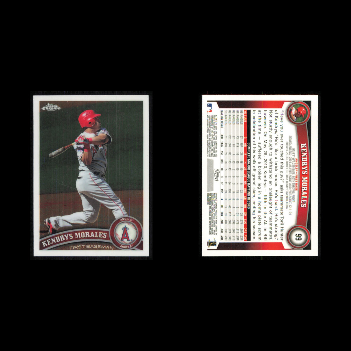 Kendrys Morales #99 2011 Topps Chrome Los Angeles Angels Baseball Card MLB NM