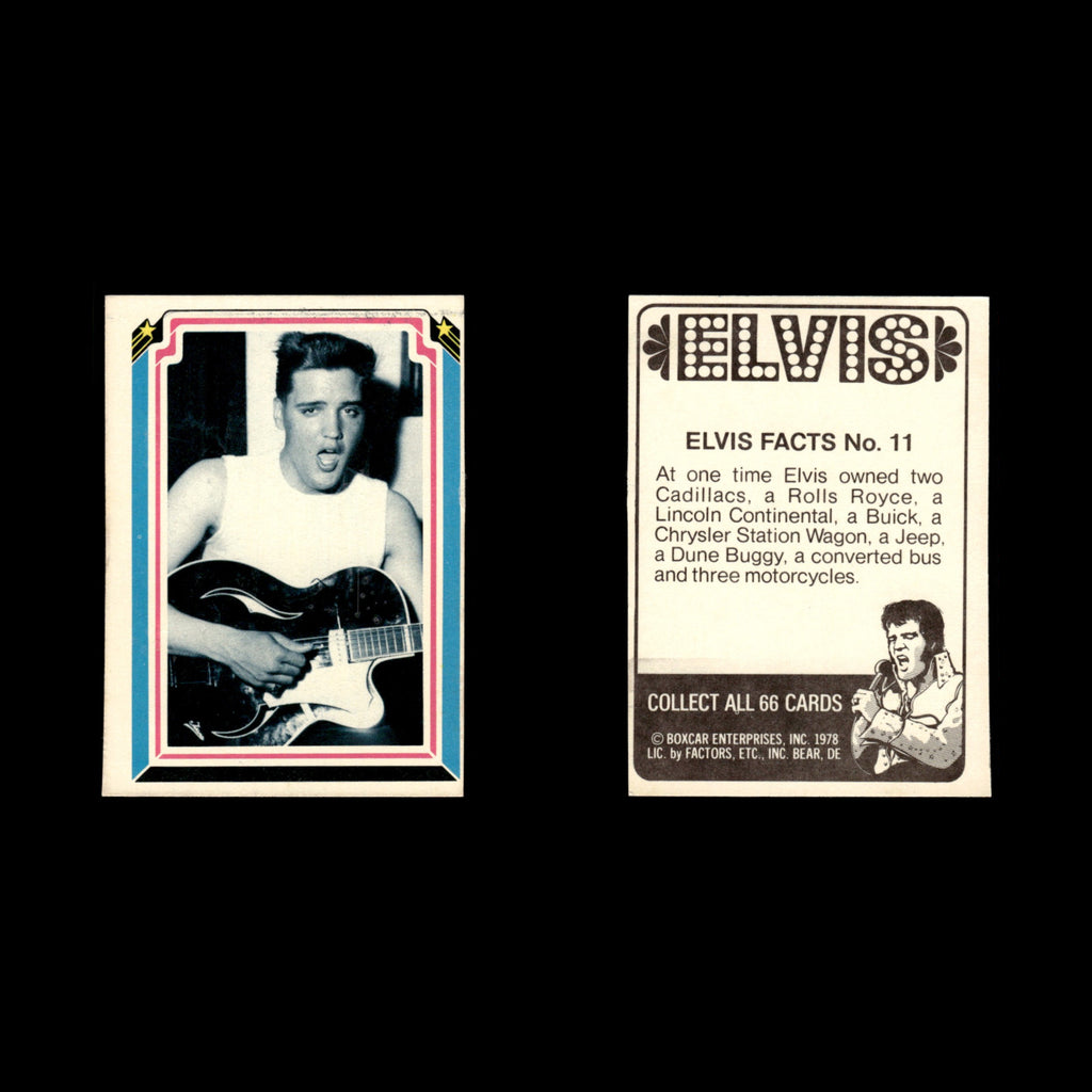 Elvis Presley #11 1978 Boxcar Elvis Facts Baseball Card MLB EX