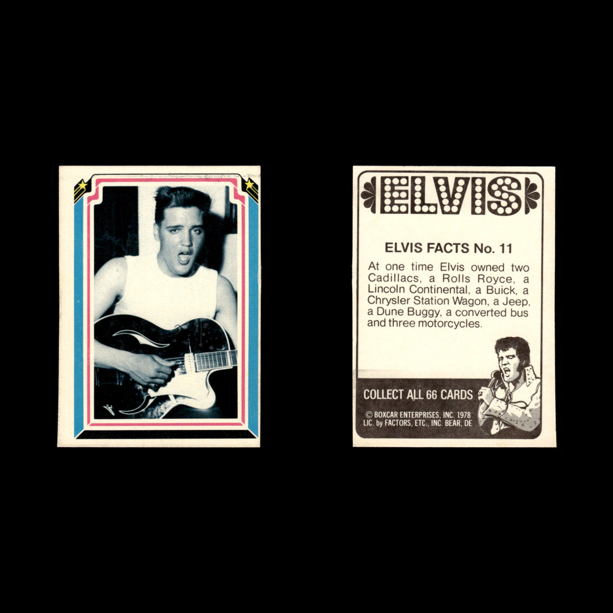 Elvis Presley #11 1978 Boxcar Elvis Facts Baseball Card MLB EX