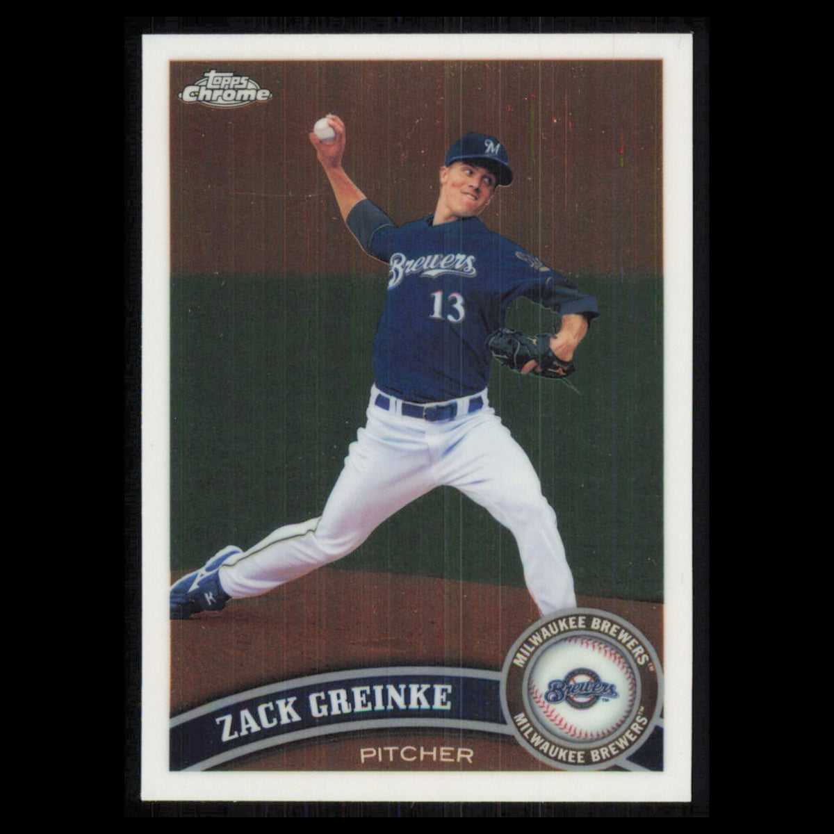 Zack Greinke #6 2011 Topps Chrome Milwaukee Brewers Baseball Card MLB NM