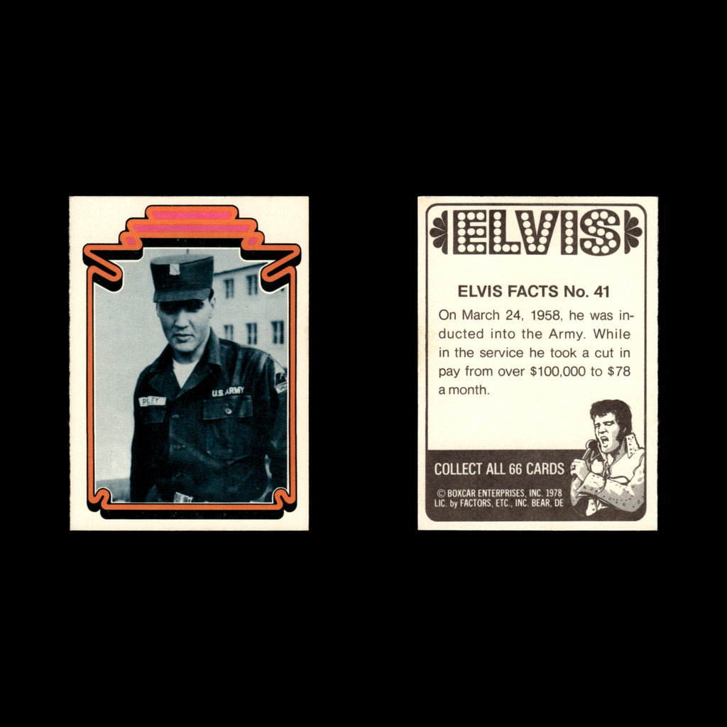 Elvis Presley #41 1978 Boxcar Elvis Facts Baseball Card MLB EX