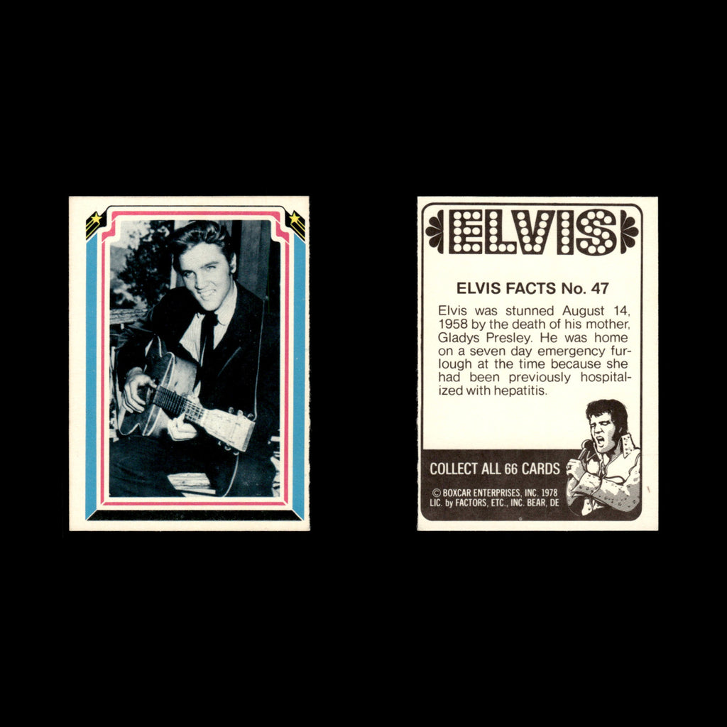 Elvis Presley #47 1978 Boxcar Elvis Facts Baseball Card MLB EX