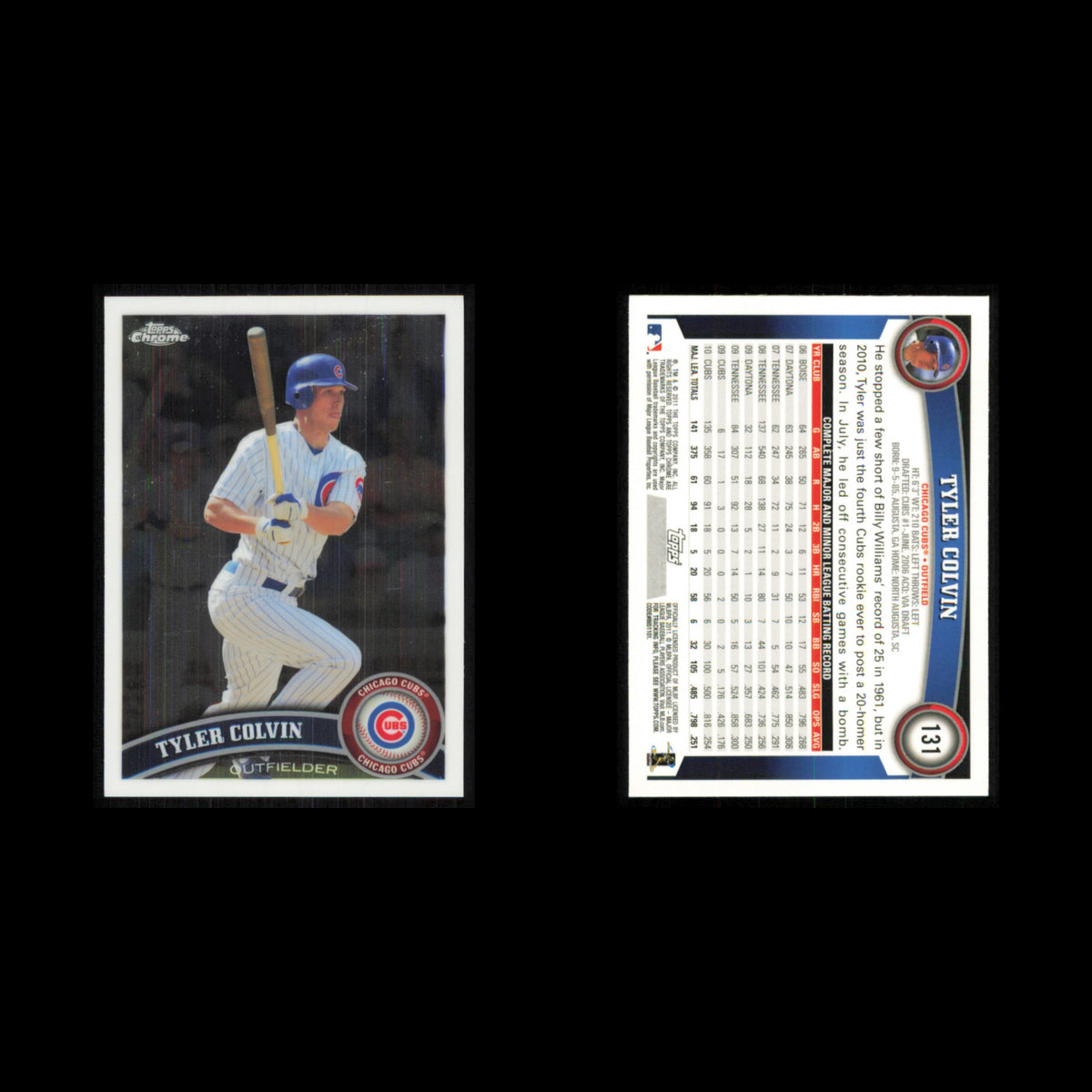 Tyler Colvin #131 2011 Topps Chrome Chicago Cubs Baseball Card MLB NM