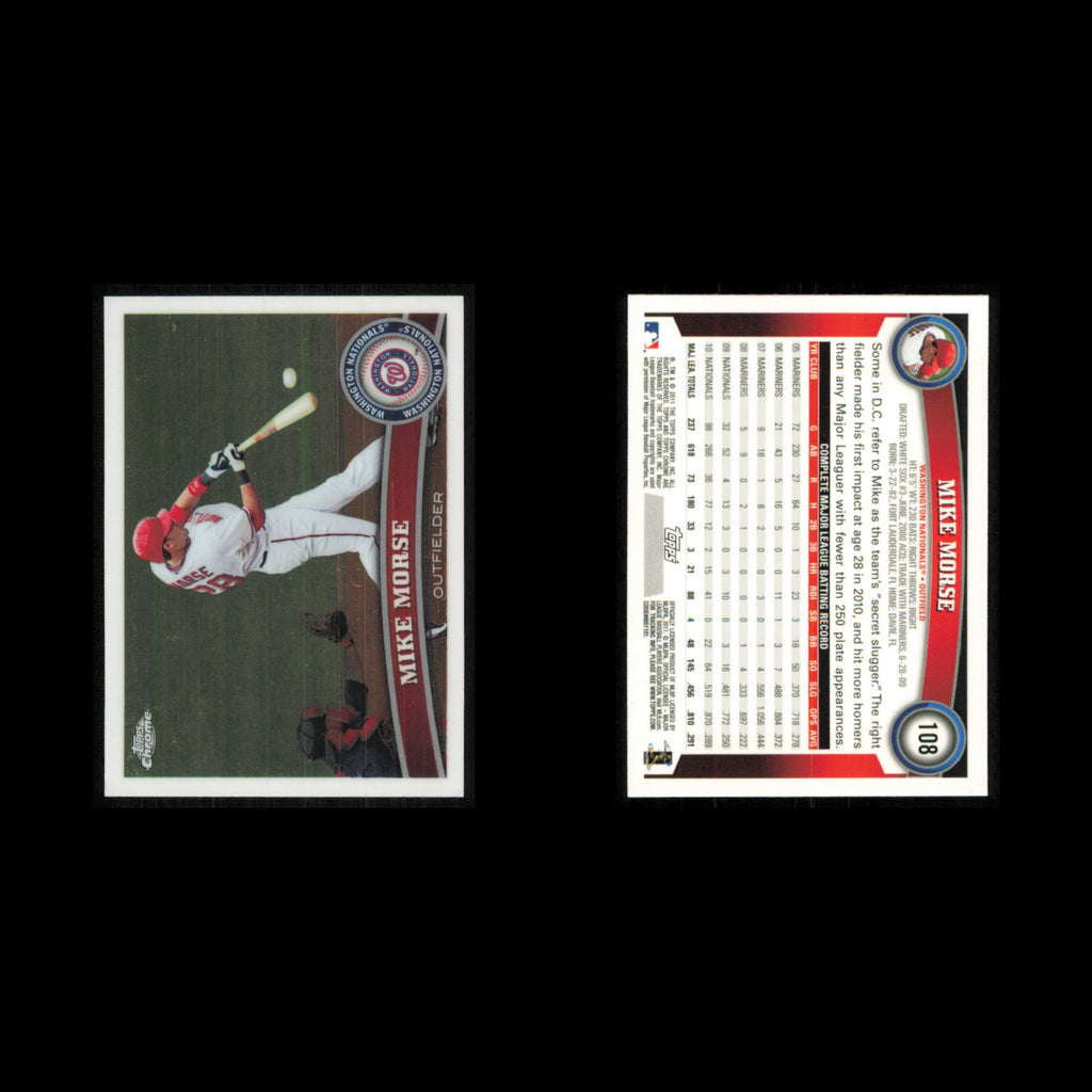 Mike Morse #108 2011 Topps Chrome Washington Nationals Baseball Card MLB NM