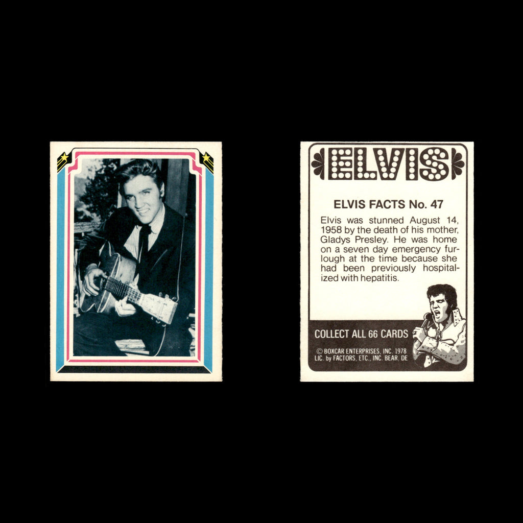 Elvis Presley #47 1978 Boxcar Elvis Facts Baseball Card MLB EX