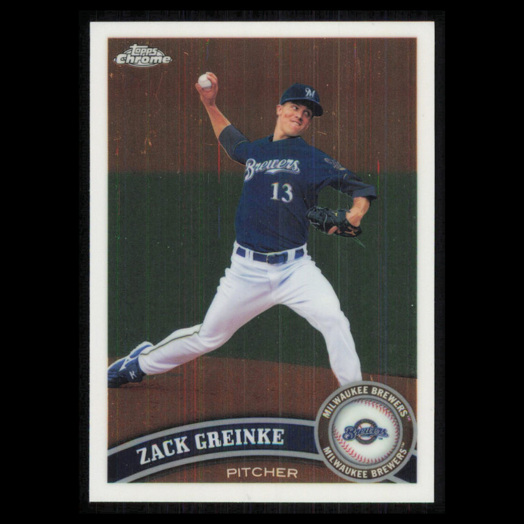 Zack Greinke #6 2011 Topps Chrome Milwaukee Brewers Baseball Card MLB NM