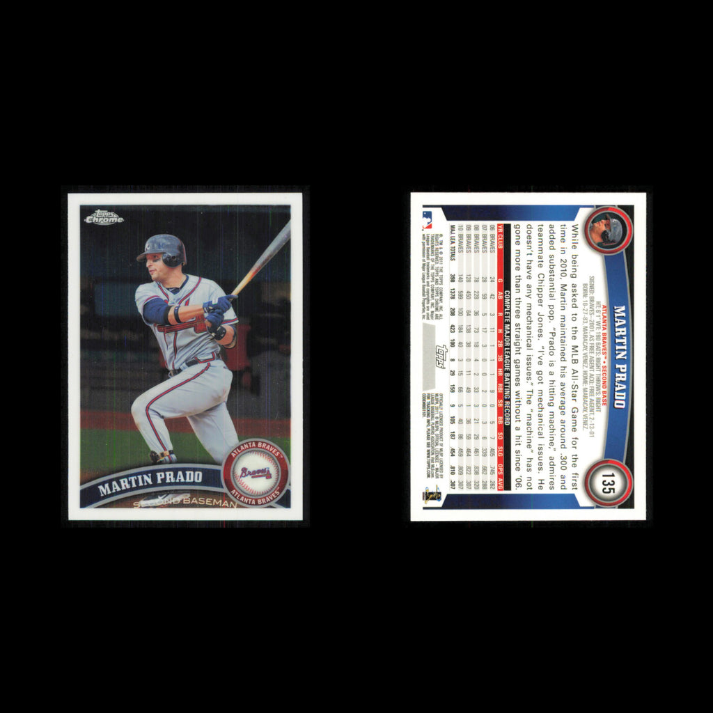 Martin Prado #135 2011 Topps Chrome Atlanta Braves Baseball Card MLB NM