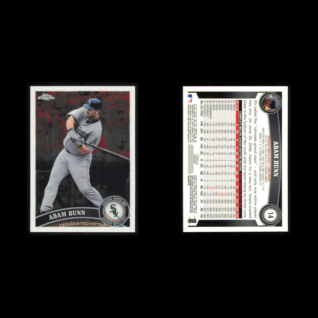 Adam Dunn #14 2011 Topps Chrome Chicago White Sox Baseball Card MLB NM