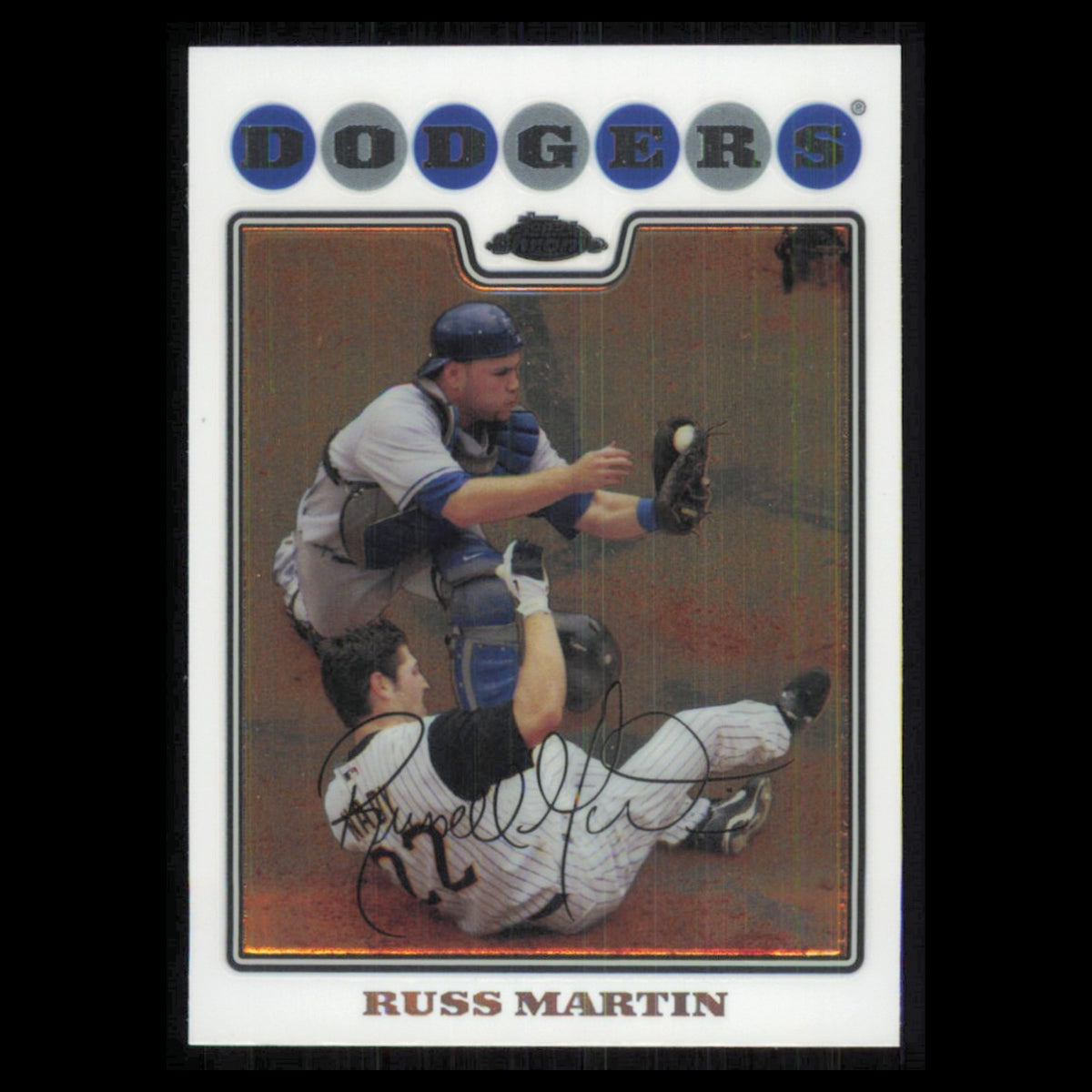 Russell Martin #54 2008 Topps Chrome Los Angeles Dodgers Baseball Card MLB NM