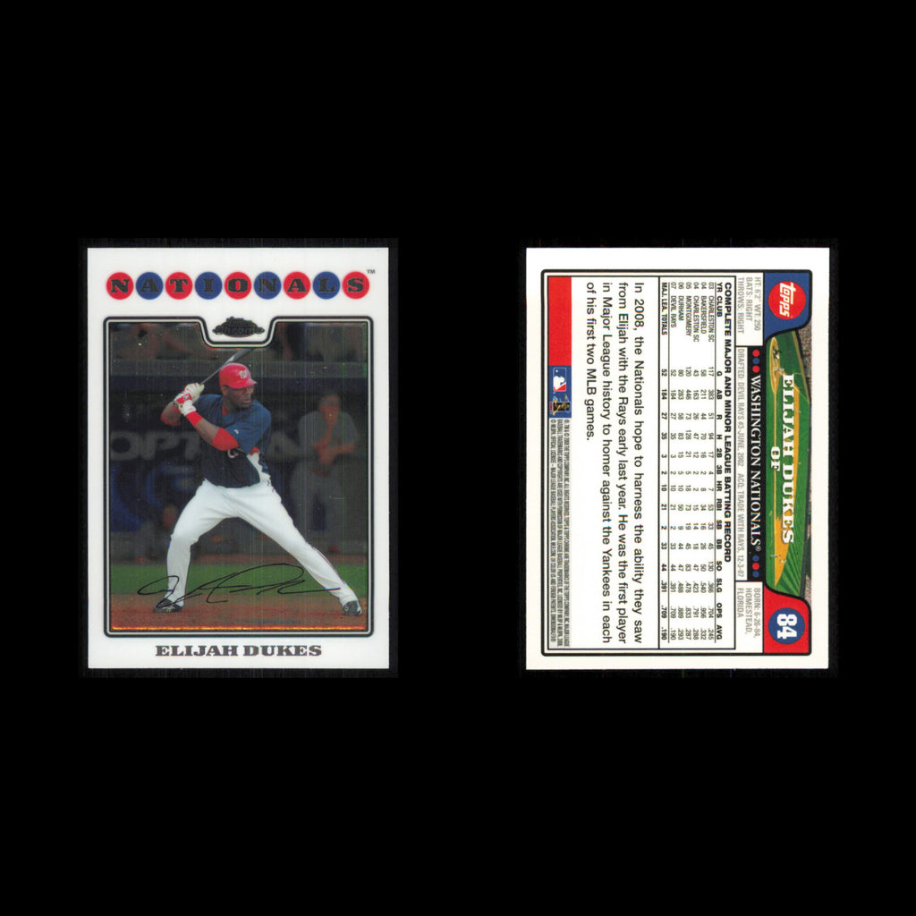Elijah Dukes #84 2008 Topps Chrome Washington Nationals Baseball Card MLB NM