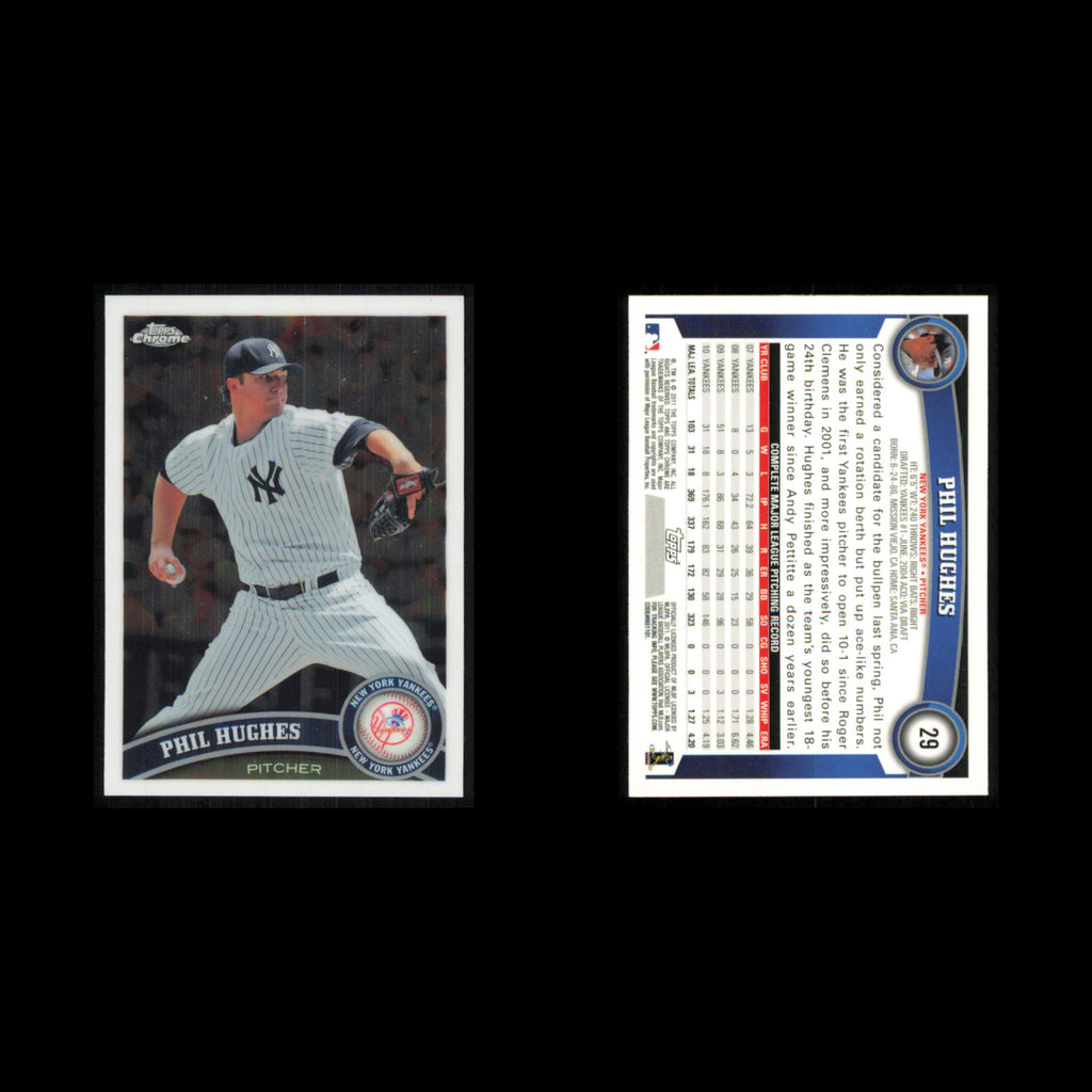 Phil Hughes #29 2011 Topps Chrome New York Yankees Baseball Card MLB NM