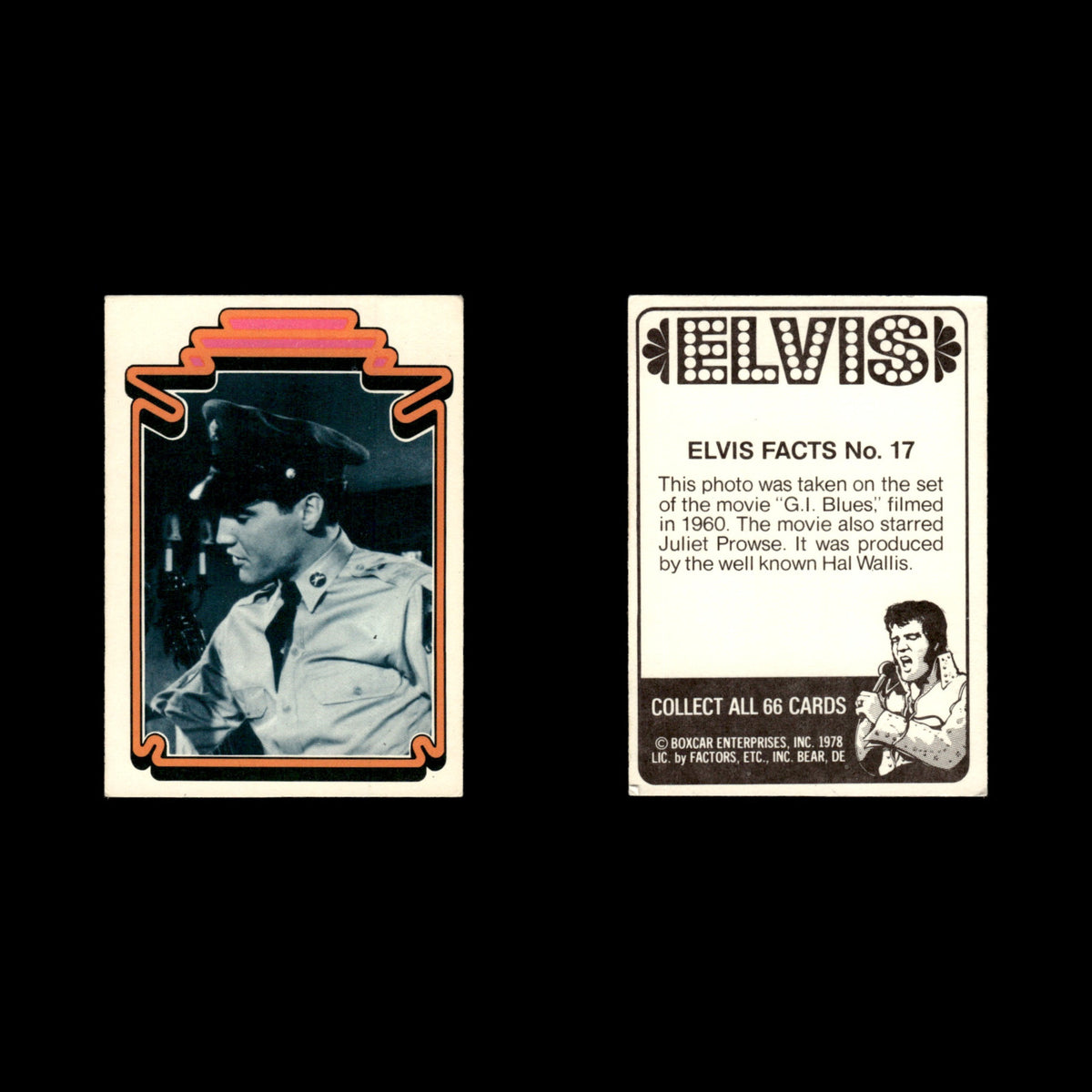 Elvis Presley #17 1978 Boxcar Elvis Facts Baseball Card MLB EX