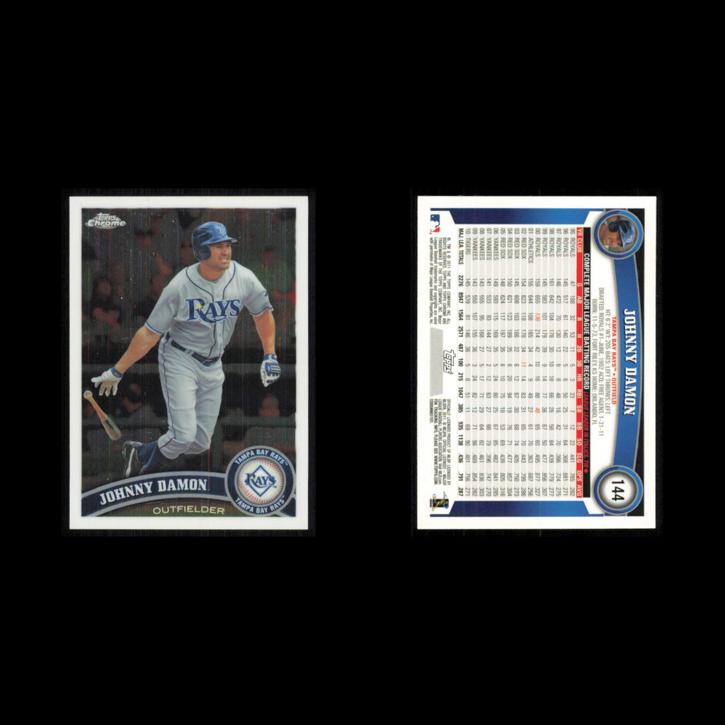 Johnny Damon #144 2011 Topps Chrome Tampa Bay Rays Baseball Card MLB NM
