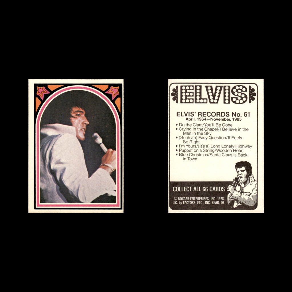 Elvis Presley #61 1978 Boxcar Elvis Facts Baseball Card MLB EX