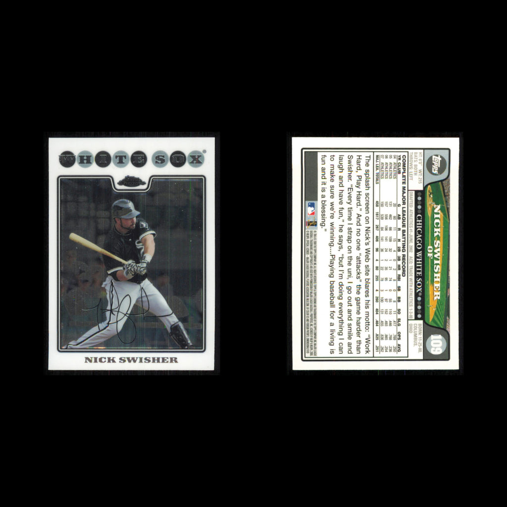 Nick Swisher #109 2008 Topps Chrome Chicago White Sox Baseball Card MLB NM