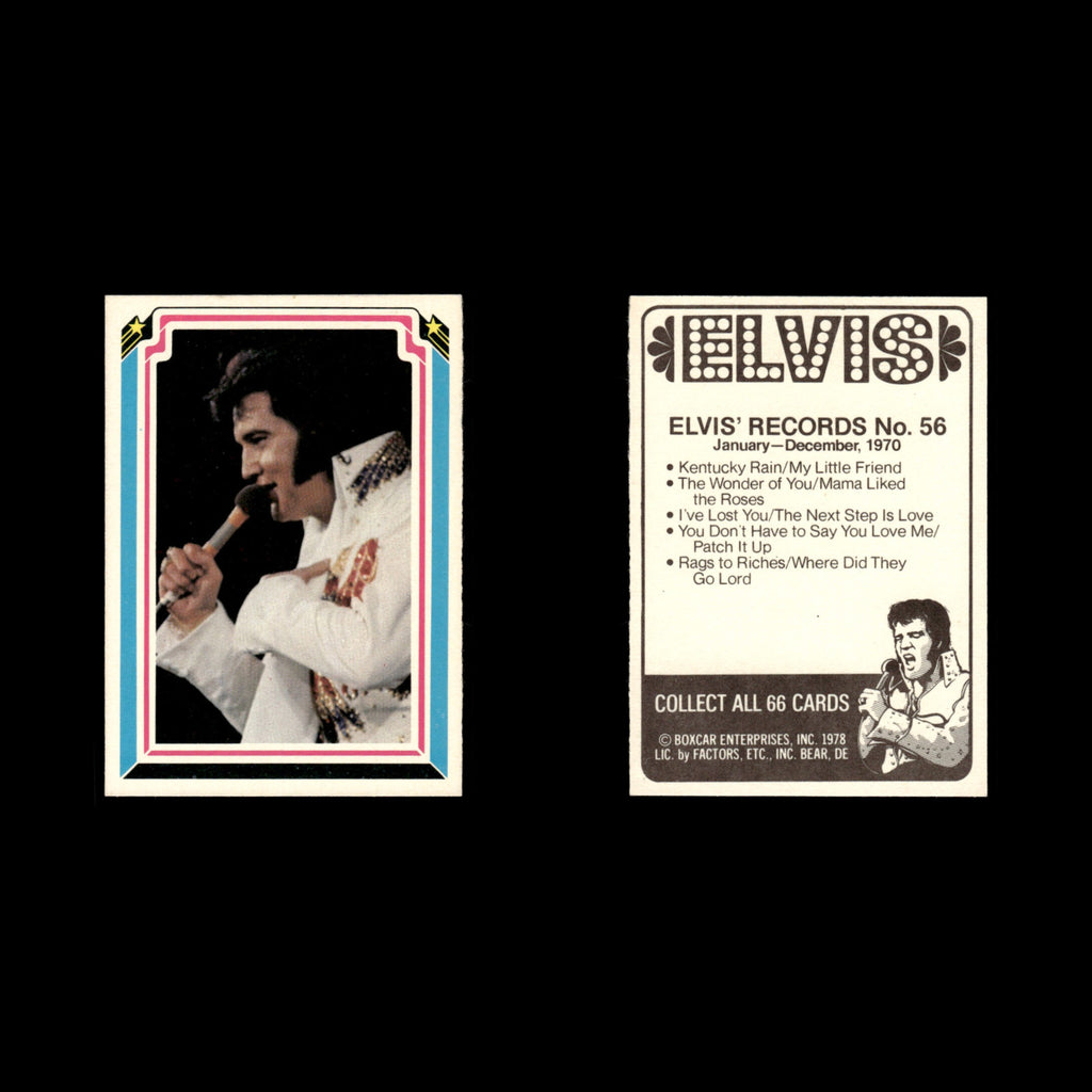 Elvis Presley #56 1978 Boxcar Elvis Facts Baseball Card MLB EX