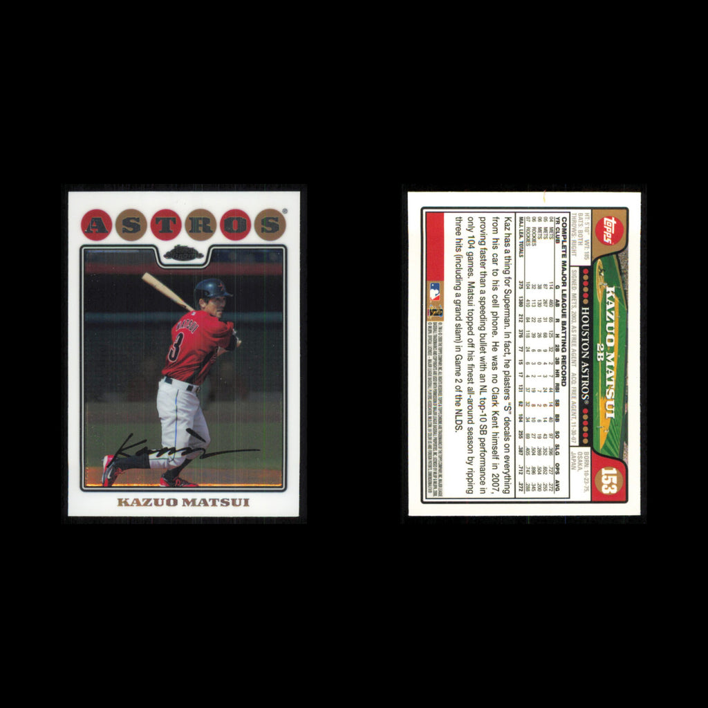 Kazuo Matsui #153 2008 Topps Chrome Houston Astros Baseball Card MLB NM