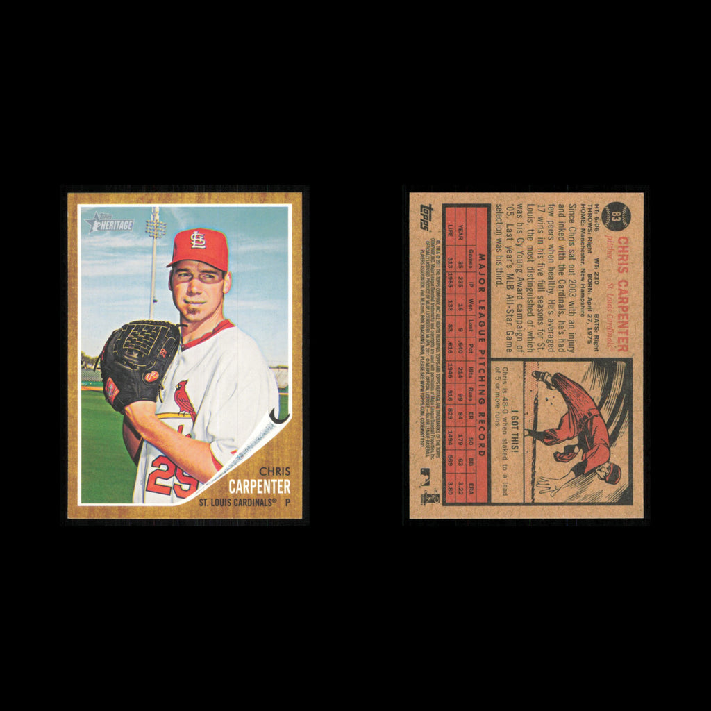 Chris Carpenter #83 2011 Topps Heritage St. Louis Cardinals Baseball Card MLB NM