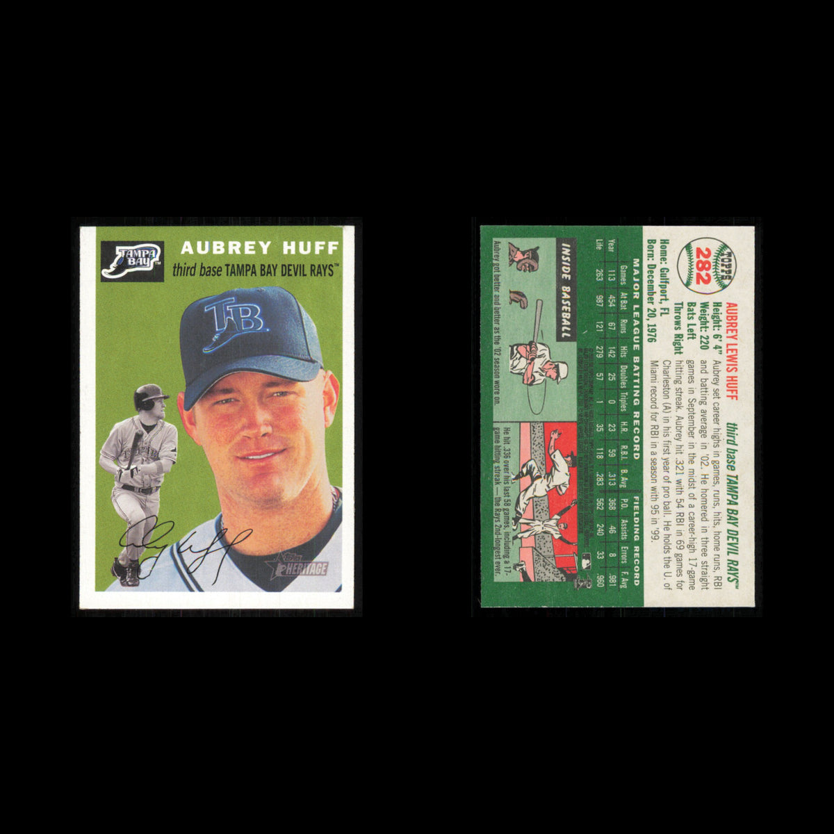 Aubrey Huff #282 2003 Topps Heritage Tampa Bay Rays Baseball Card MLB NM