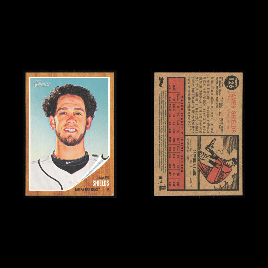 James Shields #126 2011 Topps Heritage Tampa Bay Rays Baseball Card MLB NM