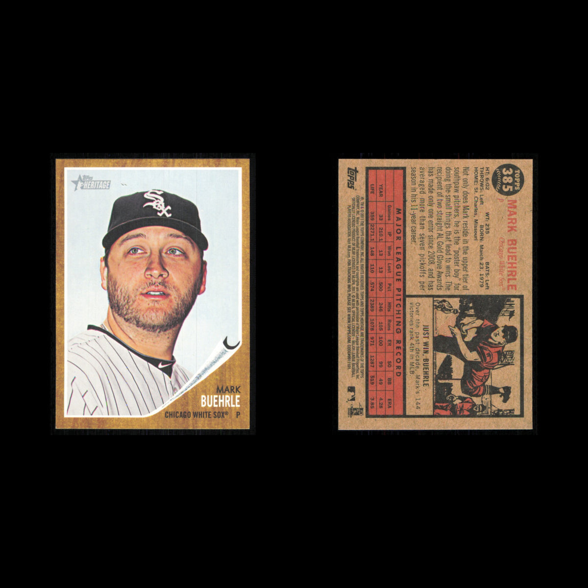 Mark Buehrle #385 2011 Topps Heritage Chicago White Sox Baseball Card MLB NM