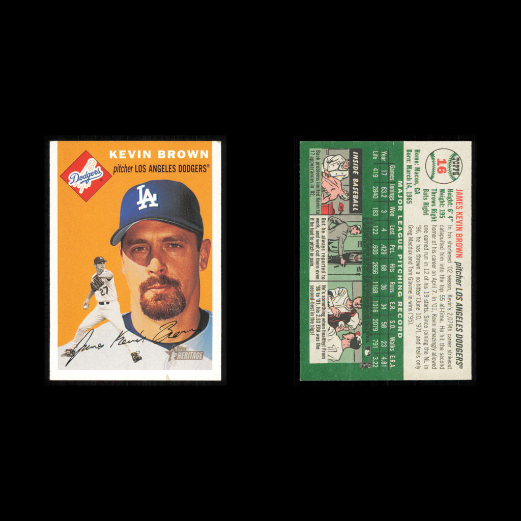 Kevin Brown #16 2003 Topps Heritage Los Angeles Dodgers Baseball Card MLB NM