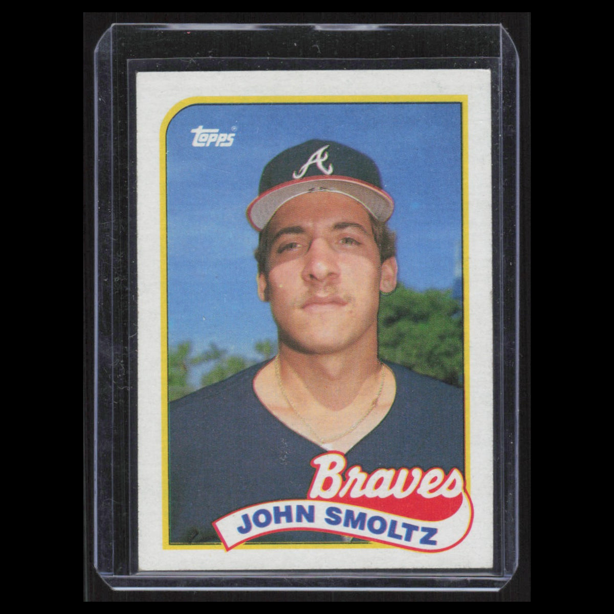 John Smoltz Rookie #382 1989 Topps Atlanta Braves Baseball Card MLB NM