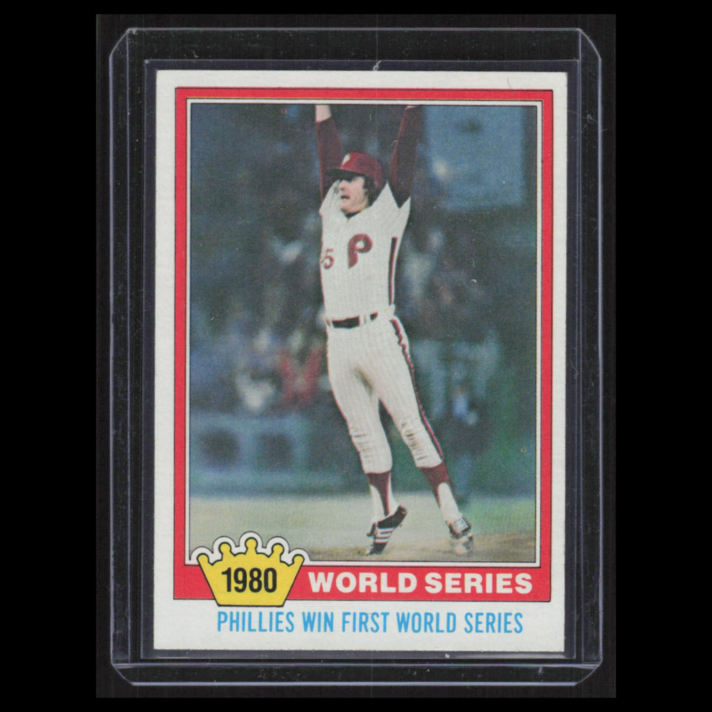 1980 World Series #404 1981 Topps Philadelphia Phillies Baseball Card MLB NM