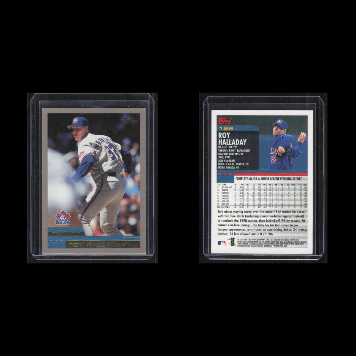 Roy Halladay #186 2000 Topps Toronto Blue Jays Baseball Card MLB NM