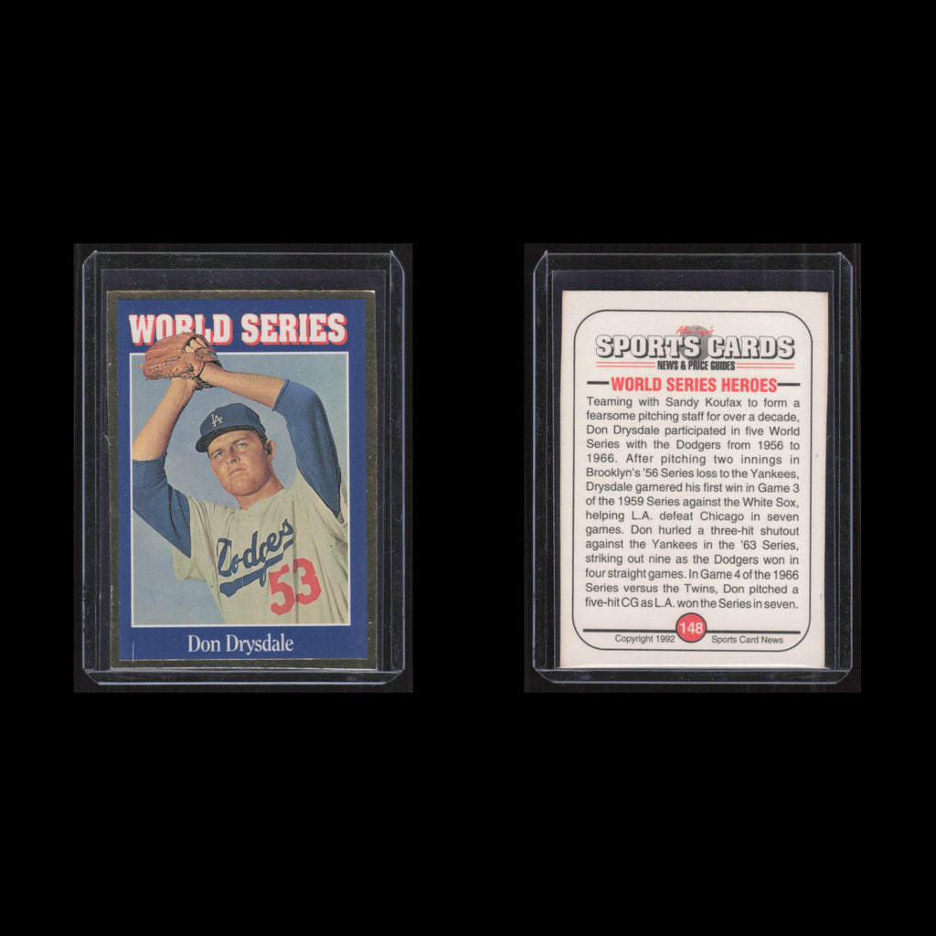 Don Drysdale #148 1992 Sports Cards News Los Angeles Dodgers Baseball Card MLB