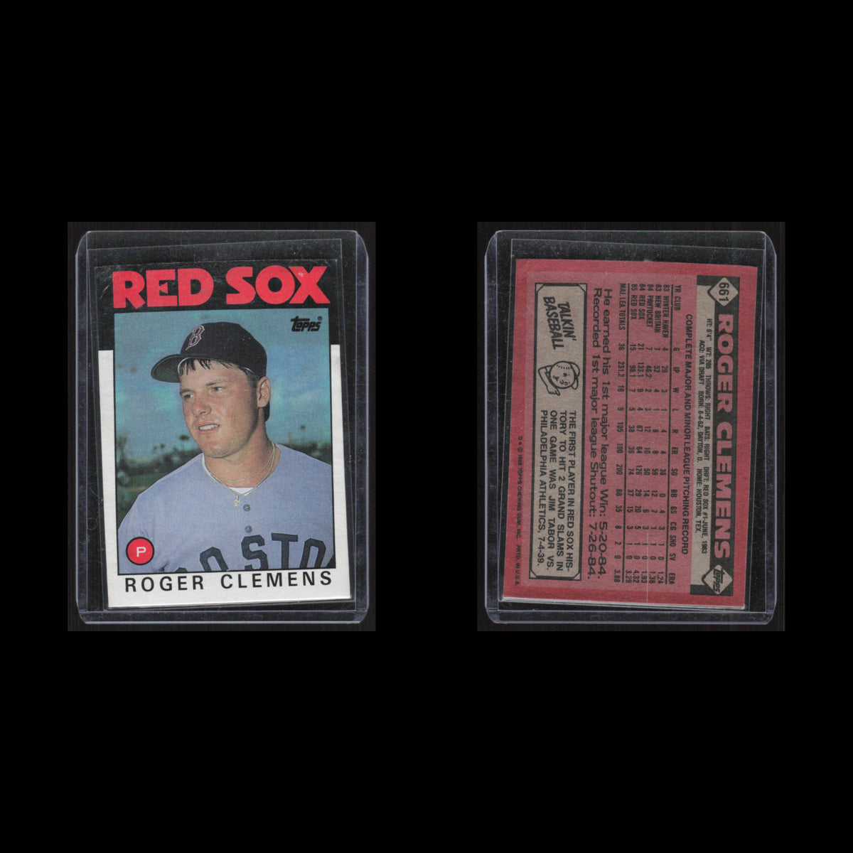 Roger Clemens #661 1986 Topps Boston Red Sox Baseball Card MLB NM