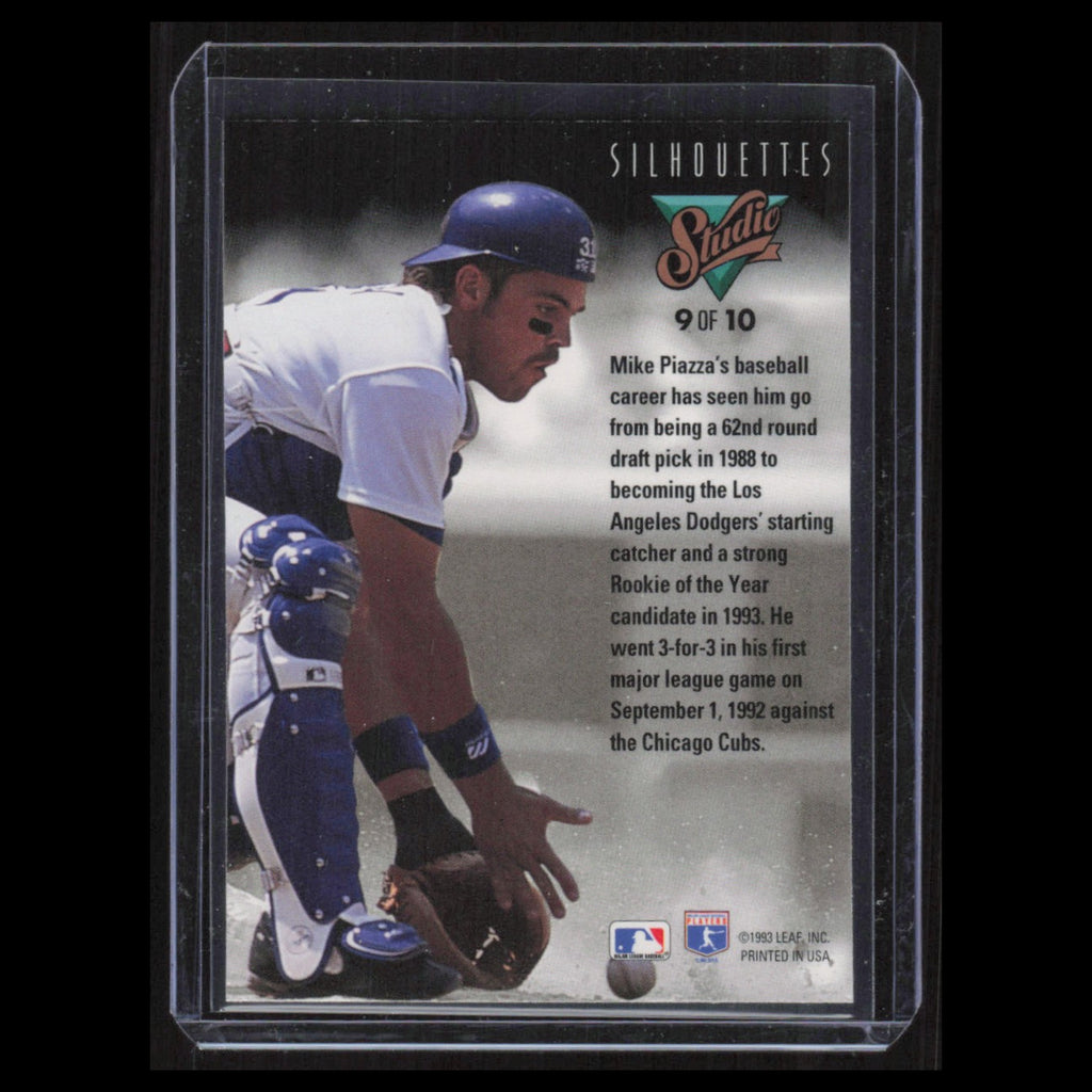 Mike Piazza #9 1993 Studio Silhouettes Los Angeles Dodgers Baseball Card MLB NM