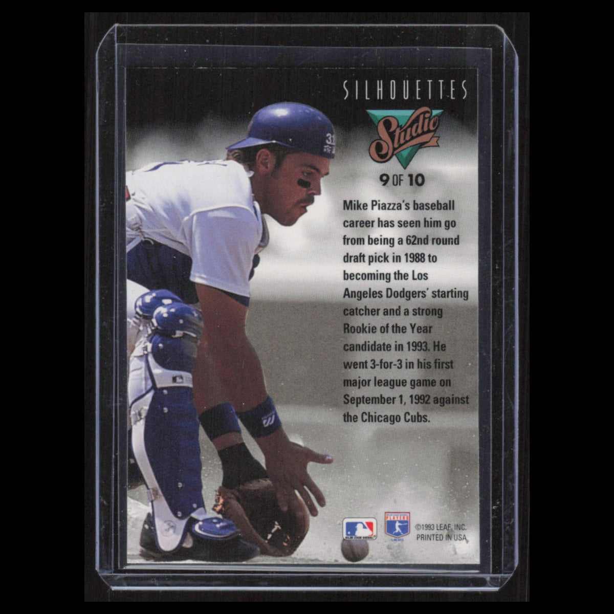 Mike Piazza #9 1993 Studio Silhouettes Los Angeles Dodgers Baseball Card MLB NM