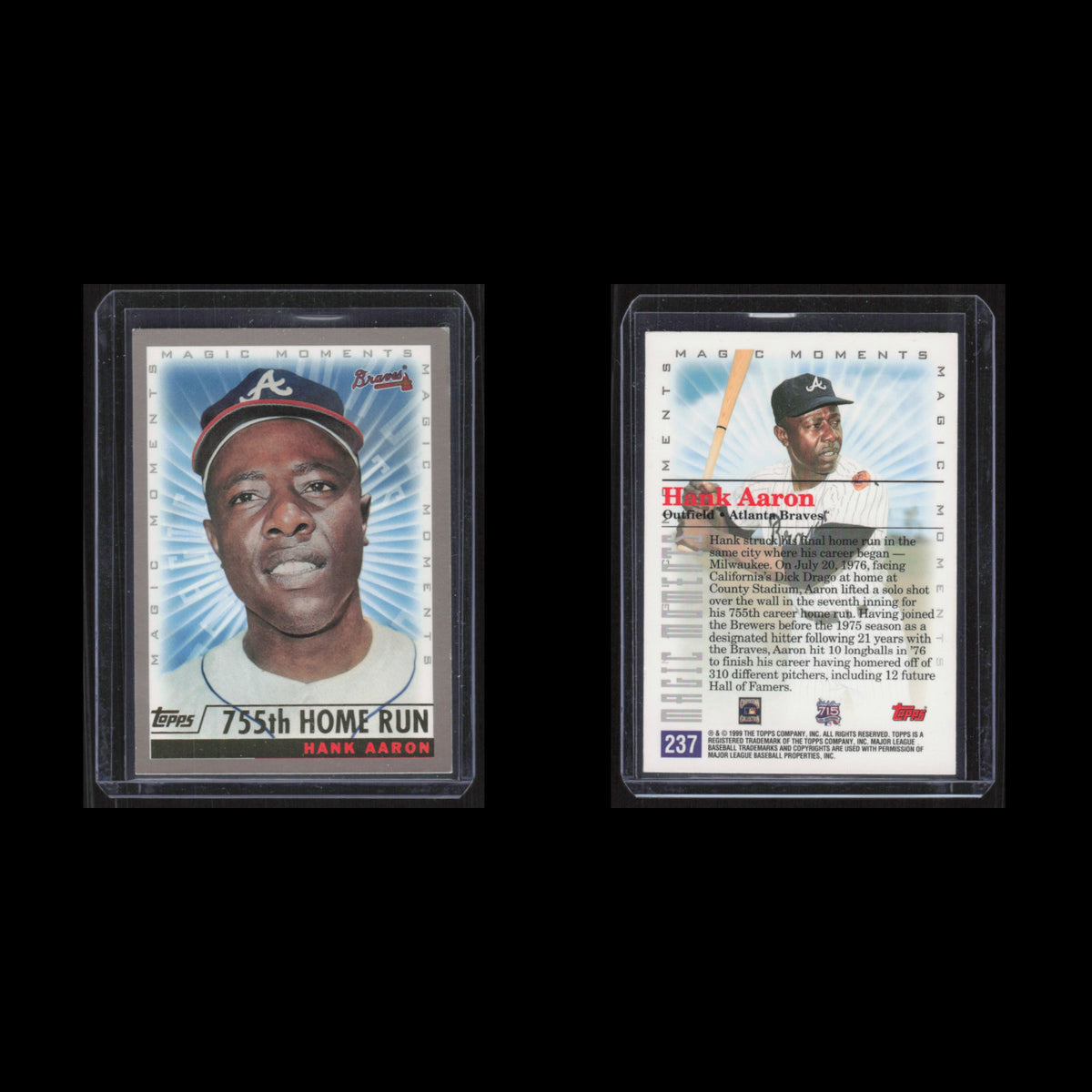 Hank Aaaron #237 1999 Topps Atlanta Braves Baseball Card MLB NM