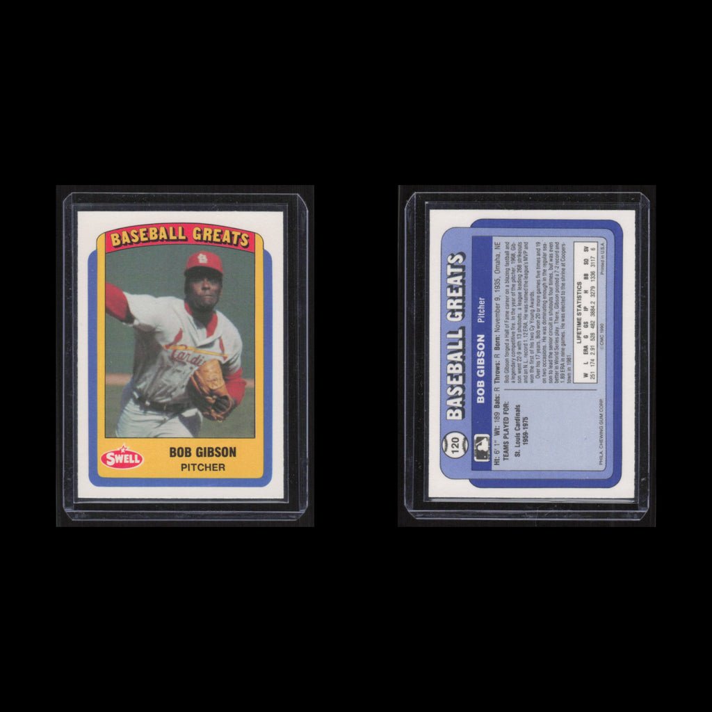 Bob Gibson #120 1990 Swell Baseball St. Louis Cardinals Baseball Card MLB NM