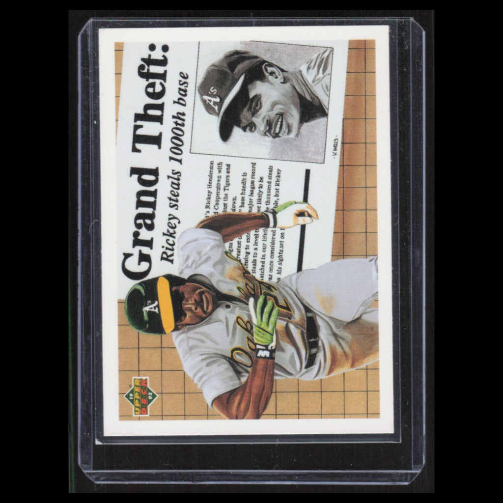 Rickey Henderson #782 1992 Upper Deck Oakland Athletics Baseball Card MLB NM