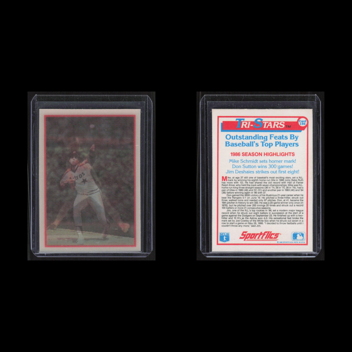 Mike Schmidt Don Sutton #156 1987 Sportflics Philadelphia Phillies Baseball Card