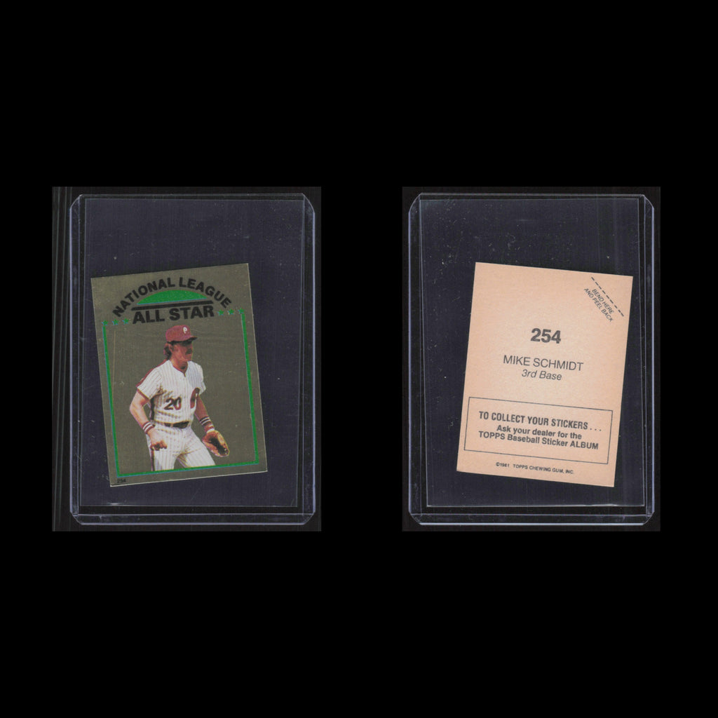 Mike Schmidt #254 1981 Topps Stickers Philadelphia Phillies Baseball Card MLB NM