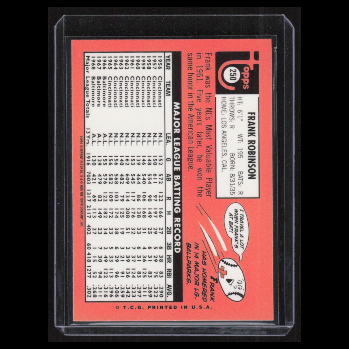 Frank Robinson #110 2000 Topps Stars Baltimore Orioles Baseball Card MLB NM